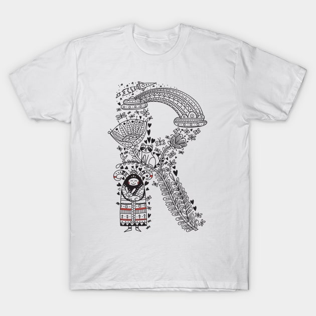 Letter R  (Buu&Luu Alphabet) T-Shirt by yuliia_bahniuk